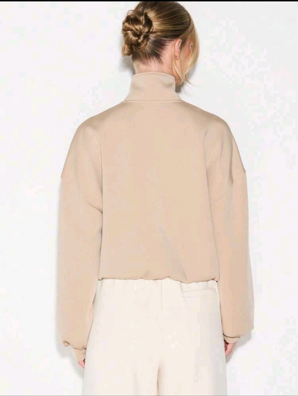 K/ZN Women's Beige Neoprene Double Zip-Up Jacket XL - Picture 2 of 16